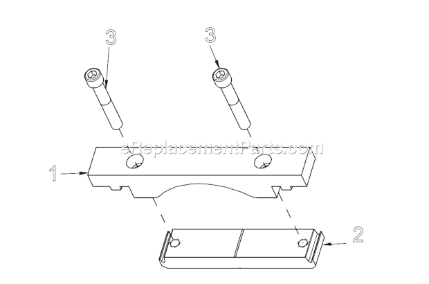 Parallel Rail Support Bracket Diagram and Parts List for BD1272  Barranca Diamond Chop Saw